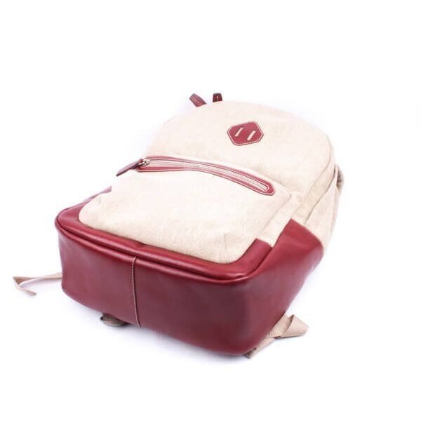 Мужская сумка-рюкзак Комби Valenta ткань + коричневая кожа, Brown