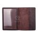 Шкіряна темно-коричнева обкладинка для паспорта та закордонного паспорта Valenta, ОУ152624, Коричневий
