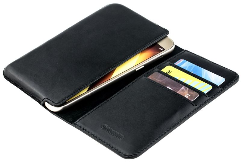 Шкіряний чохол-гаманець Valenta С1129XXL для Huawei P50 Pro Чорний, Чорний