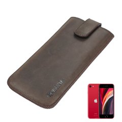 Кожаный чехол-карман Valenta C1009 для iPhone SE 2020 Коричневый