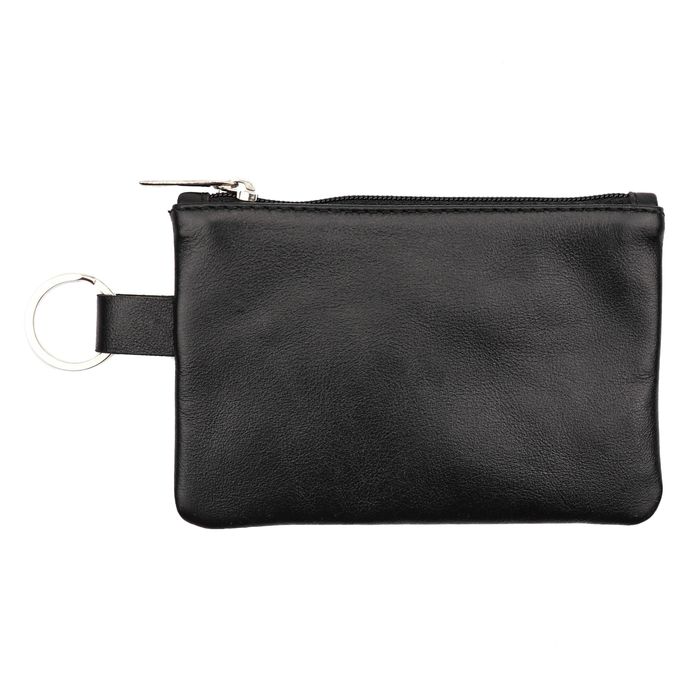 Leather wallet XK61 Valenta mini with compartment for coins Black