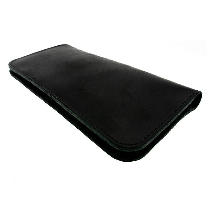 Кожаный чехол-кошелек Valenta Libro с отделением для телефона до 160х82х15 мм.  Черный, Черный