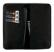 Шкіряний чохол-гаманець Valenta Libro з відділенням для телефону до 160х82х15 мм. Чорний, Чорний
