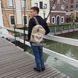 Чоловіча сумка-рюкзак Комбі Valenta тканина + коричневий Крейзі хорс, Коричневий