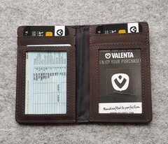 Шкіряна обкладинка для прав, ID паспорта і карток Valenta Коричнева, ок1498, Коричневий