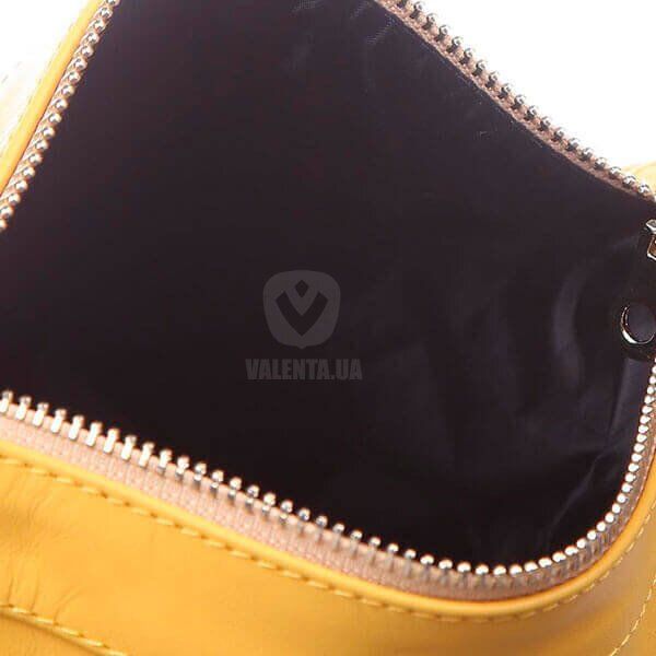 Valenta women's yellow leather cosmetic bag with a strap
