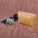 Valenta women's yellow leather cosmetic bag with a strap