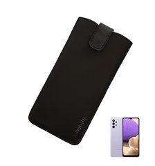 Кожаный чехол-карман Valenta C1009 для Samsung Galaxy A32 Черный