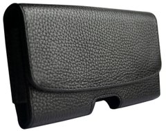 Кожаный чехол на ремень Valenta 1299L для телефонов (154х80х15 мм) Черный флотар, Черный