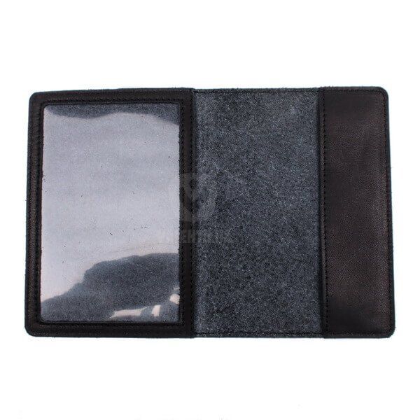 Шкіряна чорна обкладинка для паспорта та закордонного паспорта Valenta , ОУ15261, Чорний