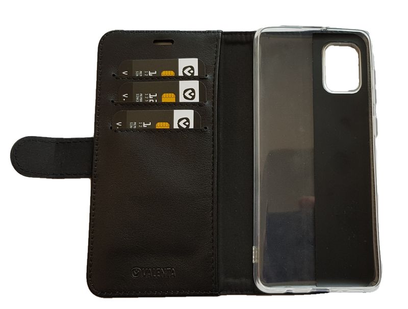 Кожаный чехол-книжка Valenta для телефона Samsung Galaxy A31, Черный