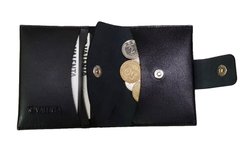 Кожаный кардхолдер - кошелек для монет Valenta ХР247 Черный