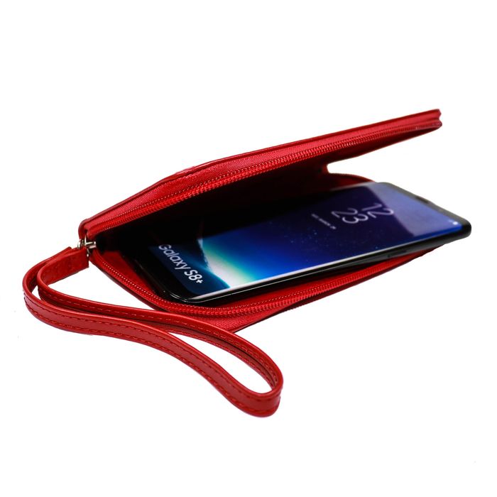 Кожаный футляр Valenta на молнии 1317XL для Xiaomi Redmi Note 11 Pro Красный