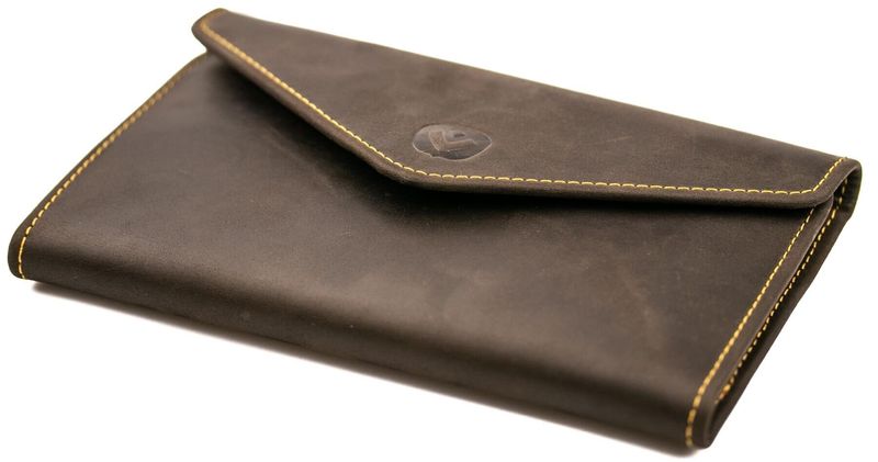 Кожаный мужской коричнево-желтый бумажник-органайзер Envelope