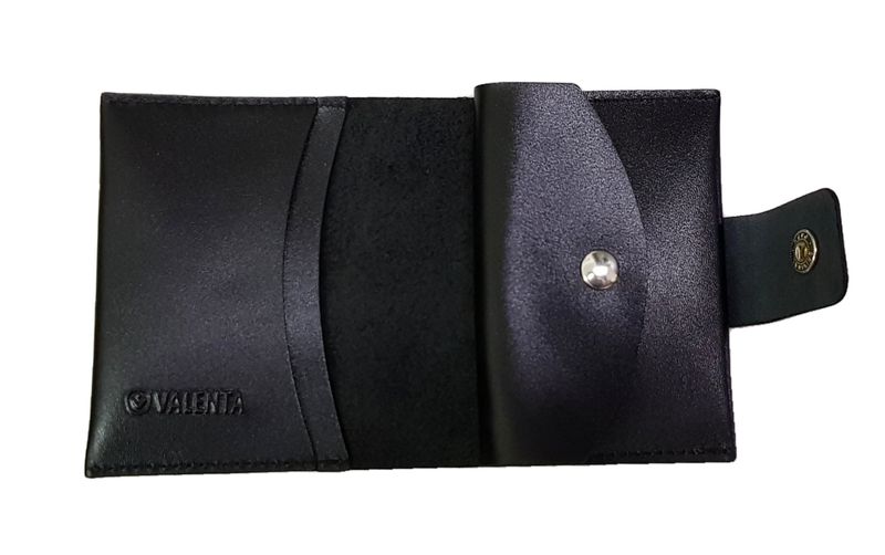 Кожаный кардхолдер - кошелек для монет Valenta ХР247 Черный
