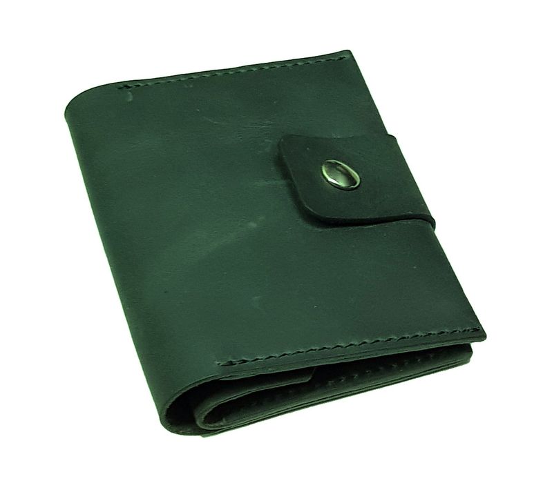 Шкіряний картхолдер - гаманець для монет Valenta ХР 247 Темно - зелений