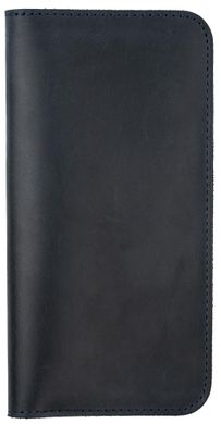Шкіряний чохол-гаманець Valenta Libro з відділенням для телефону до 170x86x15 мм. Синій, Темно-синій