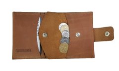 Кожаный кардхолдер - кошелек для монет Valenta ХР247 Карамельный