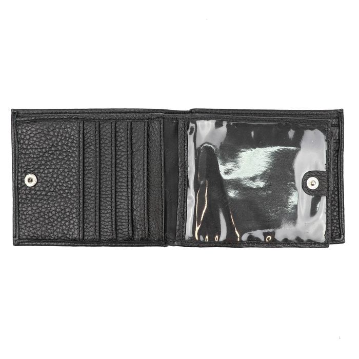 Men's black leather wallet double Valenta Flotar