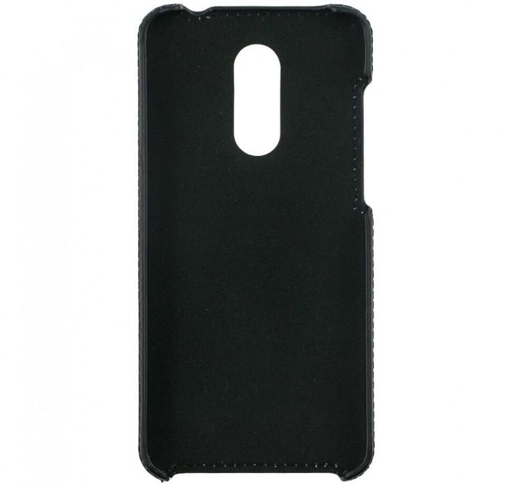 Кожаный черный чехол-накладка Valenta для телефона Xiaomi Redmi 5 Plus, Черный
