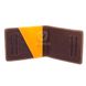 Мужской кожаный кошелек с зажимом для денег Valenta коричнево - желтый нубук
