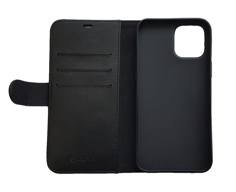 Чехол-книжка Valenta для телефона iPhone 12 mini с подставкой черный, Черный
