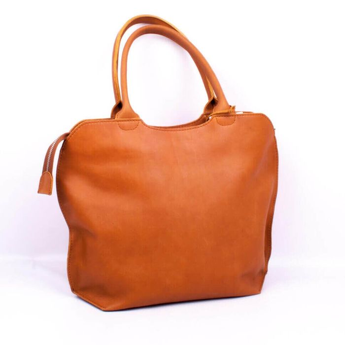 Кожаная коричневая женская сумка-шоппер Valenta, Коричневий