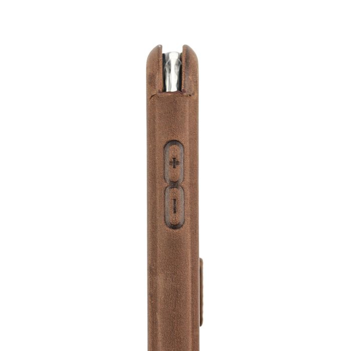 Кожаный чехол-буклет (ракушка) VALENTA для телефона iPhone X/XS Коричневый, Коричневый