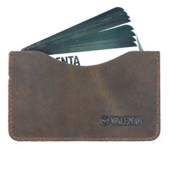 Кожаный коричневый чехол Valenta для визиток и карточек, ОК8610, Коричневый