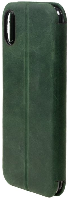 Шкіряний чохол-буклет у вигляді мушлі VALENTA для телефону з підставкою IPhone X/XS Зелений, Зелений