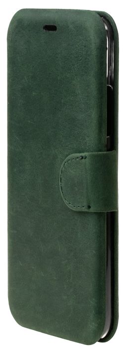 Кожаный чехол-буклет в виде ракушки VALENTA для телефона с подставкой IPhone X/XS Зеленый, Зелёный