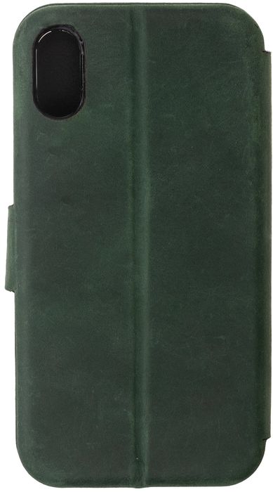 Кожаный чехол-буклет в виде ракушки VALENTA для телефона с подставкой IPhone X/XS Зеленый, Зелёный