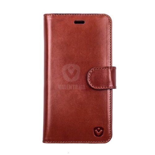 Кожаный коричневый чехол Valenta для Apple iPhone 6/6S с накладкой и карманами, Brown