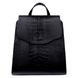 Жіноча чорна шкіряна сумка-рюкзак Valenta з тисненням під крокодил
