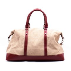 Дорожная сумка Комби Valenta - ткань и коричневая кожа, Brown
