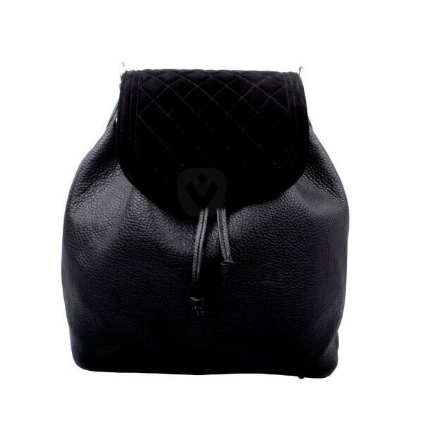 Женская черная кожаная сумка-рюкзак Valenta флотар + замша