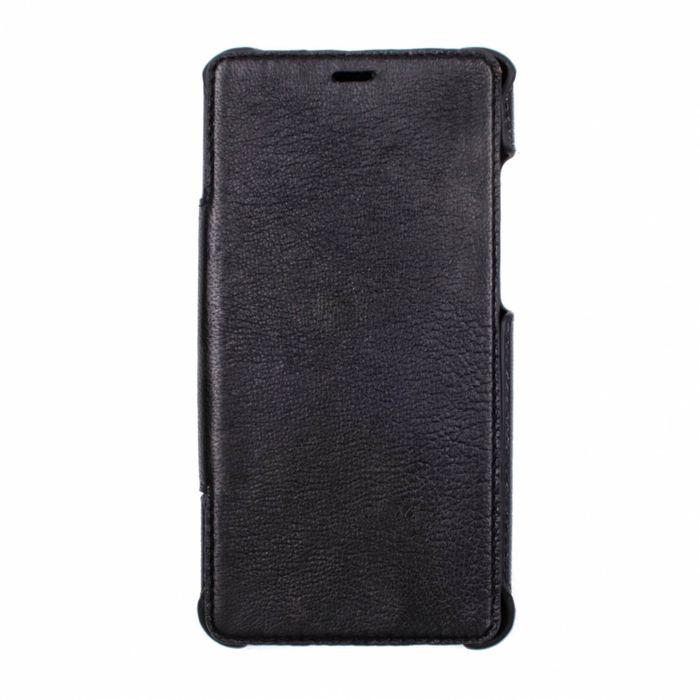 Кожаный черный чехол-книжка Valenta для телефона Xiaomi Redmi Note 4 C6, Черный