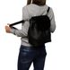 Women's black leather bag-backpack Valenta flotar + suede