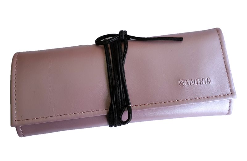 Кожаная розовая сумочка-футляр для украшений Valenta, ВХ404135, Розовый