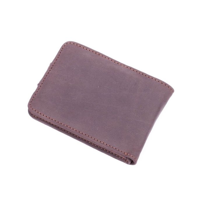Valenta men's brown leather wallet small with a button