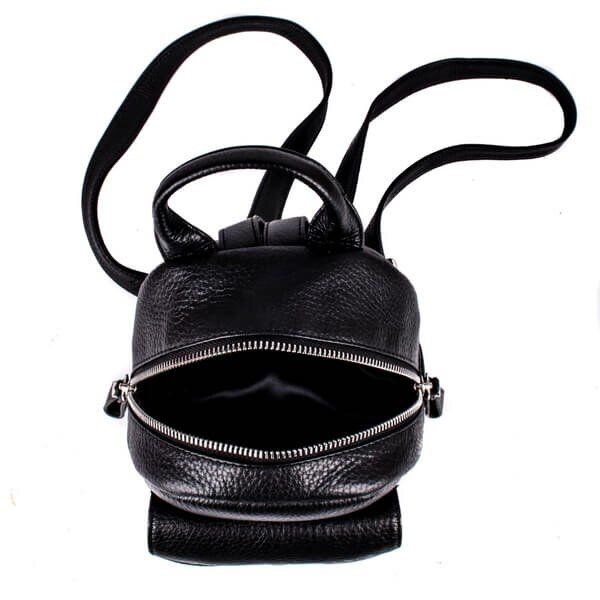 Жіноча шкіряна сумка-рюкзак Valenta Чорна