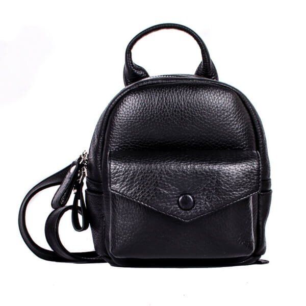 Женская кожаная сумка-рюкзак Valenta Черная