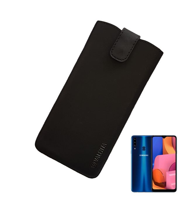 Шкіряний чохол-кишеня Valenta С1009 для Samsung Galaxy A20s Чорний, Чорний