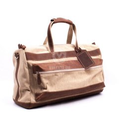 Дорожная сумка Комби Valenta с карманом - ткань и коричневый нубук