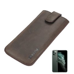 Кожаный чехол-карман Valenta C1009 для iPhone 11 Pro Коричневый