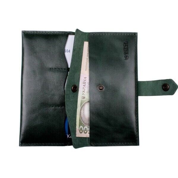 Кожаный зеленый мужской кошелек Valenta ХР174 Alcor