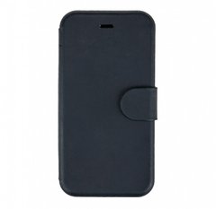 Шкіряний чохол-буклет (мушля) VALENTA для телефону iPhone 7/8 синій, Темно-синій