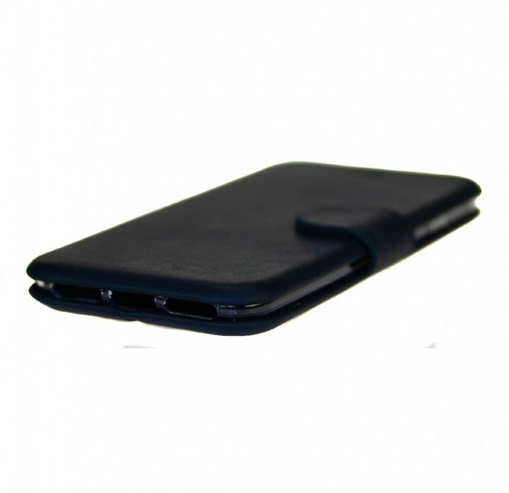 Шкіряний чохол-буклет (мушля) VALENTA для телефону iPhone 7/8 синій, Темно-синій