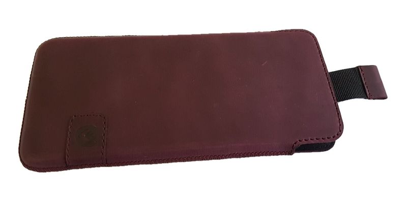 Кожаный чехол-карман Valenta С1347 для Realme C3/C3i Бордовый
